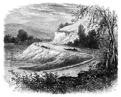 O rio James e o campo perto de Richmond, Virgínia, EUA, século XIX de Unbekannt