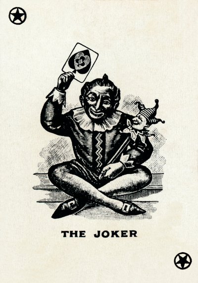 O Coringa de um baralho da Goodall & Son Ltd. jogando cartas, c1940 de Unbekannt