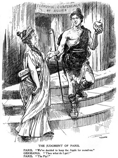 O Julgamento de Paris, a Conferência de Paris, Primeira Guerra Mundial, março-junho de 1916, c1920 de Unbekannt