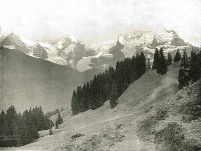 O Jungfrau e seus vizinhos, Suíça, 1895. de Unbekannt