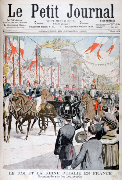 O rei e a rainha da Itália na França, 1903 de Unbekannt