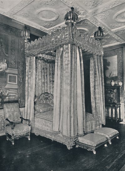 O quarto dos reis em Knole. Estrado feito para James I, 1928 de Unbekannt