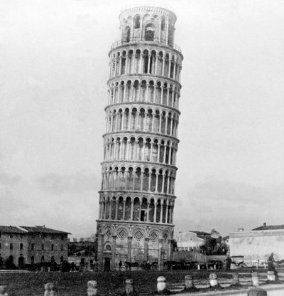 A torre inclinada de Pisa, Itália, 1892 de Unbekannt