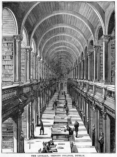 A Biblioteca, Trinity College, Dublin, século XIX de Unbekannt