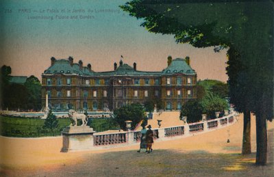 O Palácio de Luxemburgo e o Jardin du Luxembourg, Paris, c1920 de Unbekannt