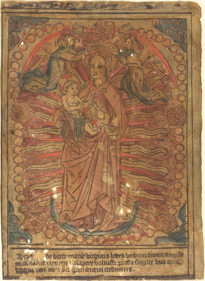 A Madona e o Menino em um Rosário, c. 1490. de Unbekannt