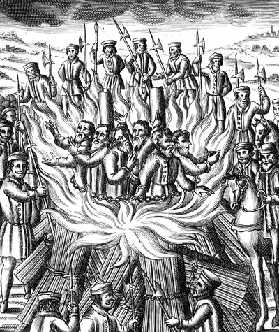 O Martyrdome de seis homens em Brainford, 1558 de Unbekannt