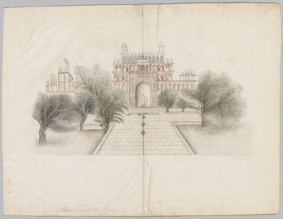 O mausoléu de Akbar em Secundrabad, início do século XIX. de Unbekannt