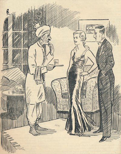 O Memsahib exibindo seus recém-adquiridos Hindustani ..., 1936. de Unbekannt
