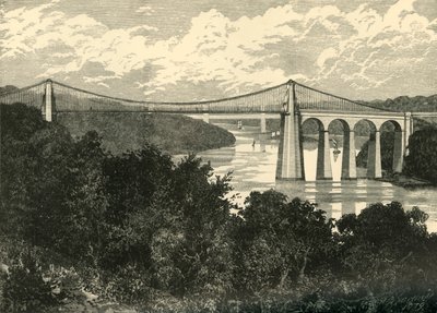 A ponte suspensa de Menai, 1898. de Unbekannt