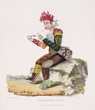 "O Minerologista", aquatint colorido à mão de Unbekannt