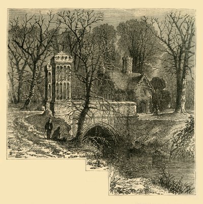 O fosso, Palácio de Fulham, c1878. de Unbekannt