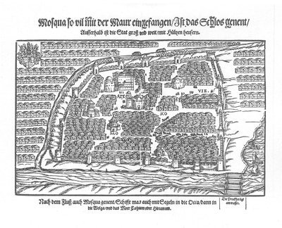 O Mapa de Moscou de Histórias Maravilhosas de Moscouiter por Sigmund von Herberstein, 1567 de Unbekannt