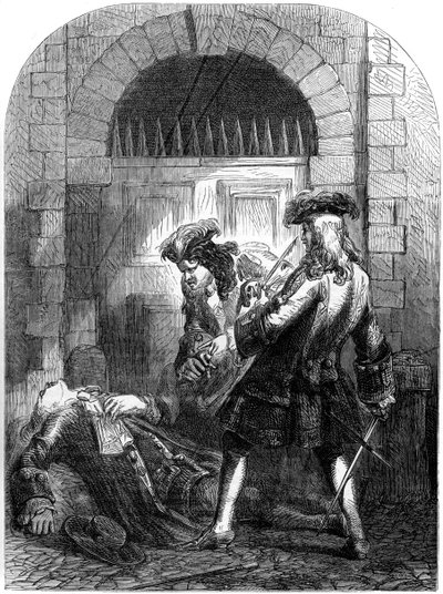 O assassinato do ator William Mountford, 1692, século XIX de Unbekannt