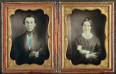 O professor de música e sua esposa, c. 1850s. de Unbekannt