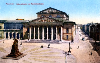 Teatro Nacional e Maximilian Strasse, Munique, Alemanha, 1925 de Unbekannt