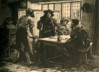 O capitão de Nottingham e os agitadores no White Horse Inn, Pentrich, Derbyshire, 1817 c1890. de Unbekannt