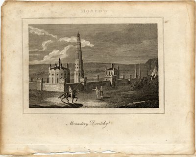 O convento Novodevichy em Moscou, c. 1800 de Unbekannt