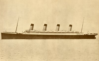 A linha olímpica de estrelas brancas no mar, c1930. de Unbekannt