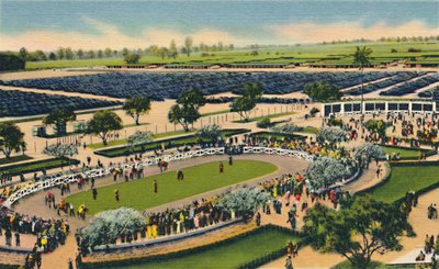O prado em Santa Anita, clube do relvado de Los Angeles, Arcadia, Califórnia, anos 30. de Unbekannt