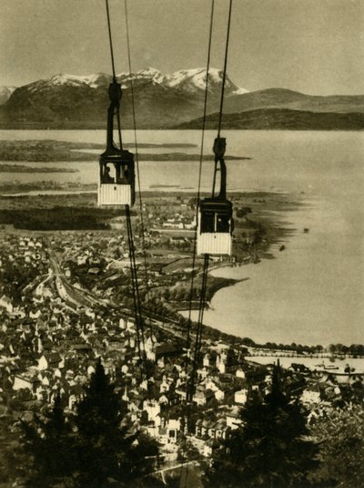 O teleférico de Pfänderbahn, Bregenz, Áustria, c1935. de Unbekannt