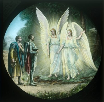 Os peregrinos encontram os dois brilhantes, c1910. de Unbekannt