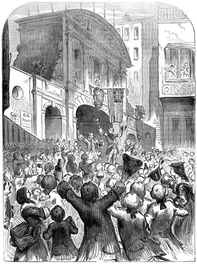 O Príncipe de Gales bebendo sucesso na guerra em Temple Bar, Londres, século XVIII, século XIX de Unbekannt
