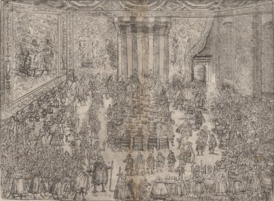 The Princely Meal Die Fürstliche Mahlzeit, de uma série que retrata o casamento de Wolfga..., 1614. de Unbekannt