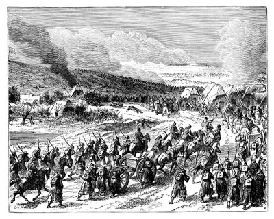 Os prussianos atacando os redutos de Duppel, 18 de abril de 1864, final do século XIX de Unbekannt