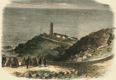 A rainha que visita o farol de South Stack, Holyhead ..., 1853, 1861. de Unbekannt