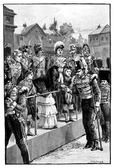 A rainha distribuindo a medalha da Criméia, desfile de cavaleiros, Londres, c1850s, 1888 de Unbekannt