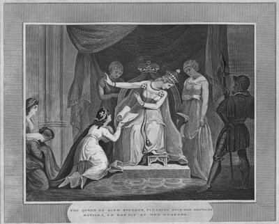 A rainha do rei Estêvão, em defesa da imperatriz Matilda, em nome de seu marido, 1838 de Unbekannt