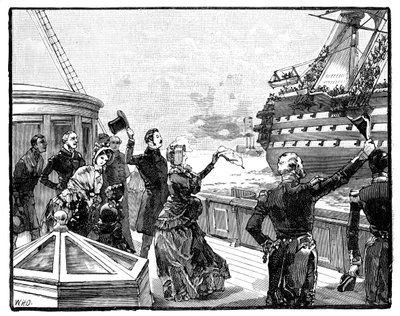 A rainha dando adeus à capitânia do Duque de Wellington, c1850s, 1888 de Unbekannt