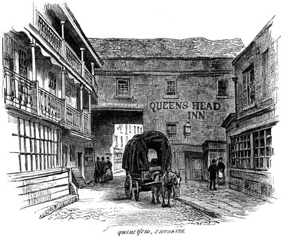 The Queens Head Inn, Southwark, Londres, 1887 de Unbekannt