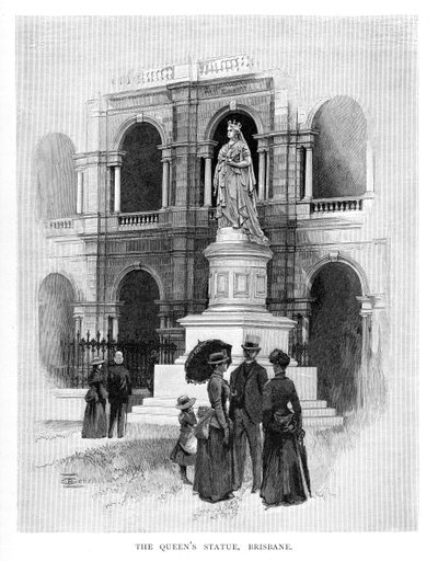 A estátua do Queens, Brisbane, Austrália, 1886 de Unbekannt