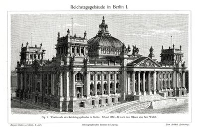O Reichstag, Berlim, Alemanha, final do século XIX de Unbekannt