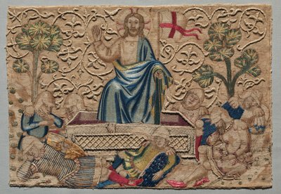 A ressurreição, de um altar bordado frontal: 1375-1400. de Unbekannt
