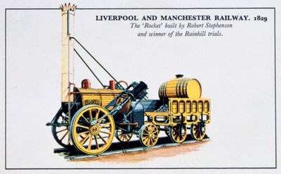 Ferrovias Rocket, Liverpool e Manchester, 1829, século 20 de Unbekannt