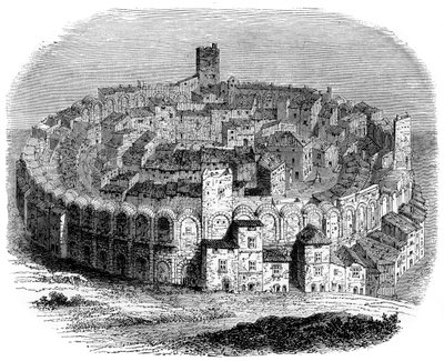 A arena romana em Arles, Provence, França, em 1666 1882-1884 de Unbekannt