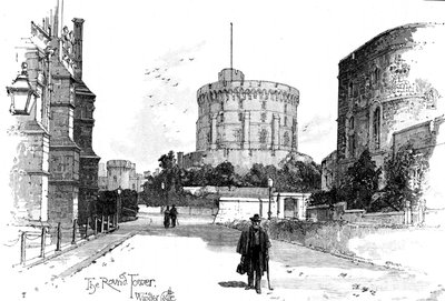 A torre redonda, Castelo de Windsor, Berkshire, 1900 de Unbekannt