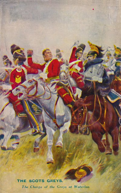 Os cinzas escoceses reais. A carga dos cinzas em Waterloo, 1815, 1939 de Unbekannt