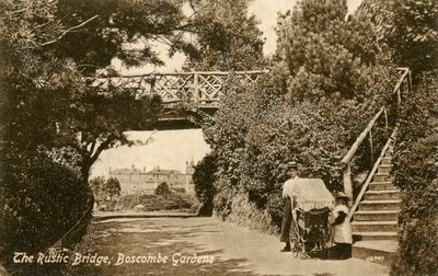 A ponte rústica, Boscombe Gardens, Bournemouth, Dorset, c1900-c1919 de Unbekannt