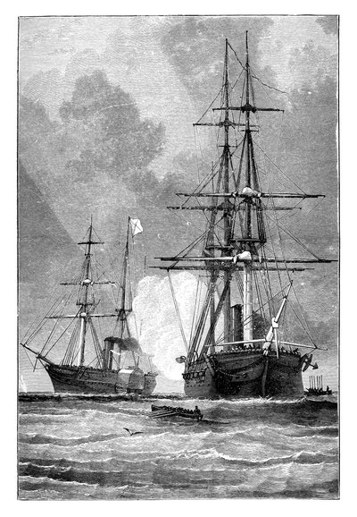 O San Jacinto, parando o Trento, 1861 de Unbekannt