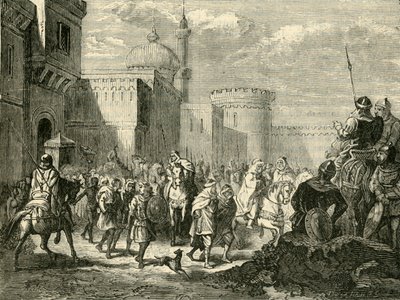 Os sarracenos que saem de Narbonne, restaurados aos francos, 737AD, 1890. de Unbekannt