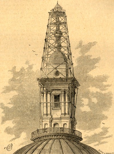 O andaime e o observatório de St. Pauls em 1848, 1897. de Unbekannt