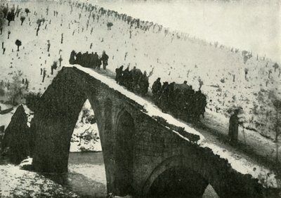 O Estado-Maior do Exército sérvio em sua retirada pela Albânia, 1919. de Unbekannt