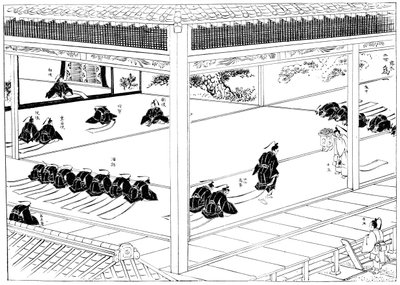 O Shogun recebendo investidura de um enviado imperial, Japão, 1904 de Unbekannt