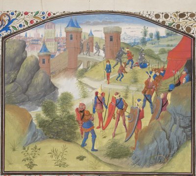 O cerco de Antioquia. Miniatura da História de William of Tyre, 1460s de Unbekannt