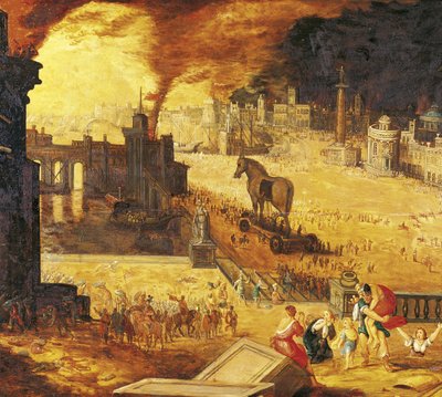 O cerco de Tróia, século XVII de Unbekannt