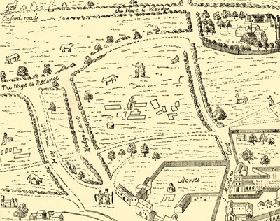O local da Praça Leicester, 1881. de Unbekannt